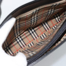 Burberrys Hand Bag Leather Black Silver Auth 185493A-11