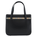 Burberrys Hand Bag Leather Black Silver Auth 185493A-13
