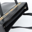 Burberrys Hand Bag Leather Black Silver Auth 185493A-6
