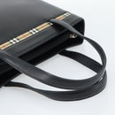 Burberrys Hand Bag Leather Black Silver Auth 185493A-7