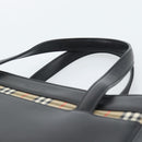 Burberrys Hand Bag Leather Black Silver Auth 185493A-8