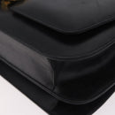 CELINE Horse Carriage Shoulder Bag Leather Black Gold Auth 185494-14