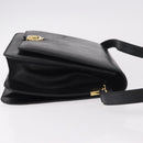 CELINE Horse Carriage Shoulder Bag Leather Black Gold Auth 185494-3