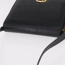CELINE Horse Carriage Shoulder Bag Leather Black Gold Auth 185494-6