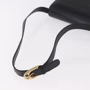 CELINE Horse Carriage Shoulder Bag Leather Black Gold Auth 185494-7