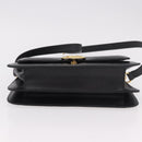 CELINE Horse Carriage Shoulder Bag Leather Black Gold Auth 185494-5