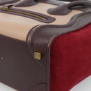 CELINE Luggage Micro Shopper Handtas Leer Bordeaux Goud Origineel 185495A-9