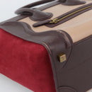 CELINE Luggage Micro Shopper Handtas Leer Bordeaux Goud Origineel 185495A-14