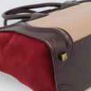 CELINE Luggage Micro Shopper Handtas Leer Bordeaux Goud Origineel 185495A-16