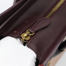 CELINE Luggage Micro Shopper Handtas Leer Bordeaux Goud Origineel 185495A-18