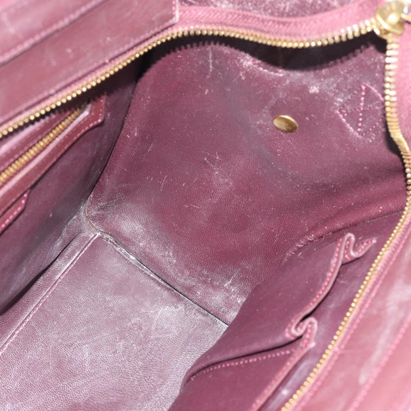 CELINE Luggage Micro Shopper Handtas Leer Bordeaux Goud Origineel 185495A