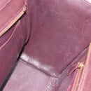 CELINE Luggage Micro Shopper Handtas Leer Bordeaux Goud Origineel 185495A-21