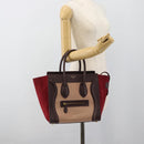 CELINE Luggage Micro Shopper Handtas Leer Bordeaux Goud Origineel 185495A-24