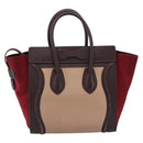 CELINE Luggage Micro Shopper Handtas Leer Bordeaux Goud Origineel 185495A-2