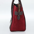 CELINE Luggage Micro Shopper Handtas Leer Bordeaux Goud Origineel 185495A-4
