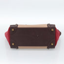 CELINE Luggage Micro Shopper Handtas Leer Bordeaux Goud Origineel 185495A-5