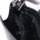 GUCCI Bamboo Shoulder Bag Leather Black Gold 001 4096 Auth 185498-19