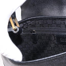 GUCCI Bamboo Shoulder Bag Leather Black Gold 001 4096 Auth 185498-20