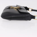 GUCCI Bamboo Shoulder Bag Leather Black Gold 001 4096 Auth 185498-4