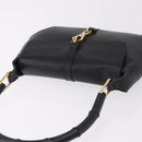 GUCCI Bamboo Shoulder Bag Leather Black Gold 001 4096 Auth 185498-6