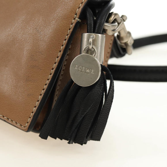 LOEWE Pouch Shoulder Bag Leather Brown Auth 185499V