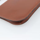 LOEWE Gate Double Zip Shoulder Bag Leather Brown Gold Auth 185500-16