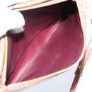 LOEWE Gate Double Zip Shoulder Bag Leather Brown Gold Auth 185500-20