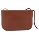LOEWE Gate Double Zip Shoulder Bag Leather Brown Gold Auth 185500-2
