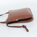 LOEWE Gate Double Zip Shoulder Bag Leather Brown Gold Auth 185500-3