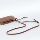 LOEWE Gate Double Zip Shoulder Bag Leather Brown Gold Auth 185500-7