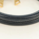 PRADA Hand Bag Saffiano leather Navy Gold Auth 185501V-10