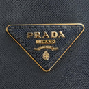 PRADA Hand Bag Saffiano leather Navy Gold Auth 185501V-19