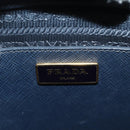 PRADA Hand Bag Saffiano leather Navy Gold Auth 185501V-22