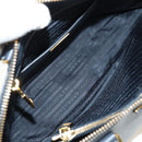 PRADA Hand Bag Saffiano leather Navy Gold Auth 185501V-11