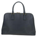 PRADA Hand Bag Saffiano leather Navy Gold Auth 185501V-2