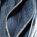 PRADA Hand Bag Saffiano leather Navy Gold Auth 185501V-27
