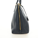 PRADA Hand Bag Saffiano leather Navy Gold Auth 185501V-4