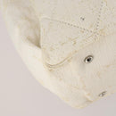 CHANEL Paris Biarritz GM Hand Bag Canvas White Silver CC Auth 185503-11