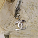 CHANEL Paris Biarritz GM Hand Bag Canvas White Silver CC Auth 185503-14