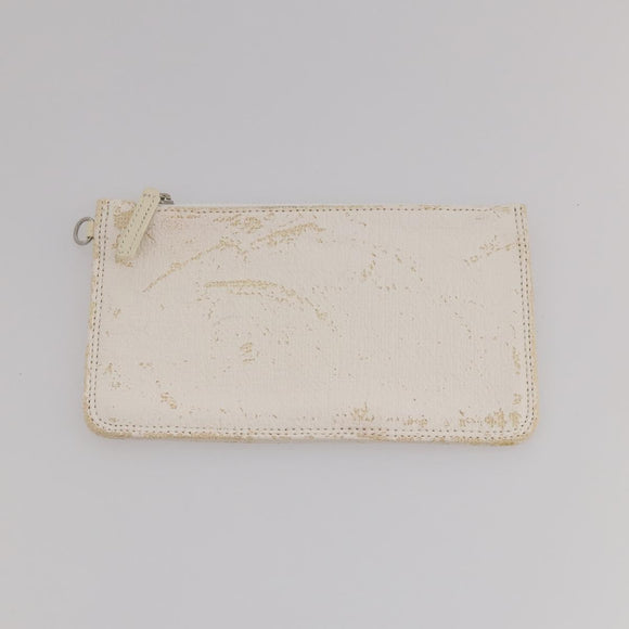 CHANEL Paris Biarritz GM Hand Bag Canvas White Silver CC Auth 185503