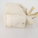 CHANEL Paris Biarritz GM Hand Bag Canvas White Silver CC Auth 185503-4