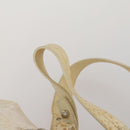 CHANEL Paris Biarritz GM Hand Bag Canvas White Silver CC Auth 185503-8