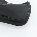 PRADA Hand Pouch Hand Bag Nylon Black Silver Auth 185505V-10