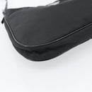 PRADA Hand Pouch Hand Bag Nylon Black Silver Auth 185505V-11