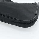 PRADA Hand Pouch Hand Bag Nylon Black Silver Auth 185505V-12