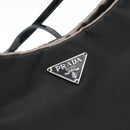 PRADA Hand Pouch Hand Bag Nylon Black Silver Auth 185505V-14