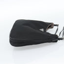 PRADA Hand Pouch Hand Bag Nylon Black Silver Auth 185505V-5