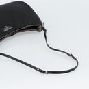 PRADA Hand Pouch Hand Bag Nylon Black Silver Auth 185505V-7