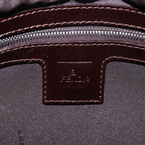 FENDI Zucca Canvas Mamma Baguette Shoulder Bag Black Brown Auth 185507SAV