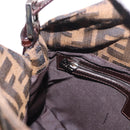 FENDI Zucca Canvas Mamma Baguette Shoulder Bag Black Brown Auth 185507SAV-22